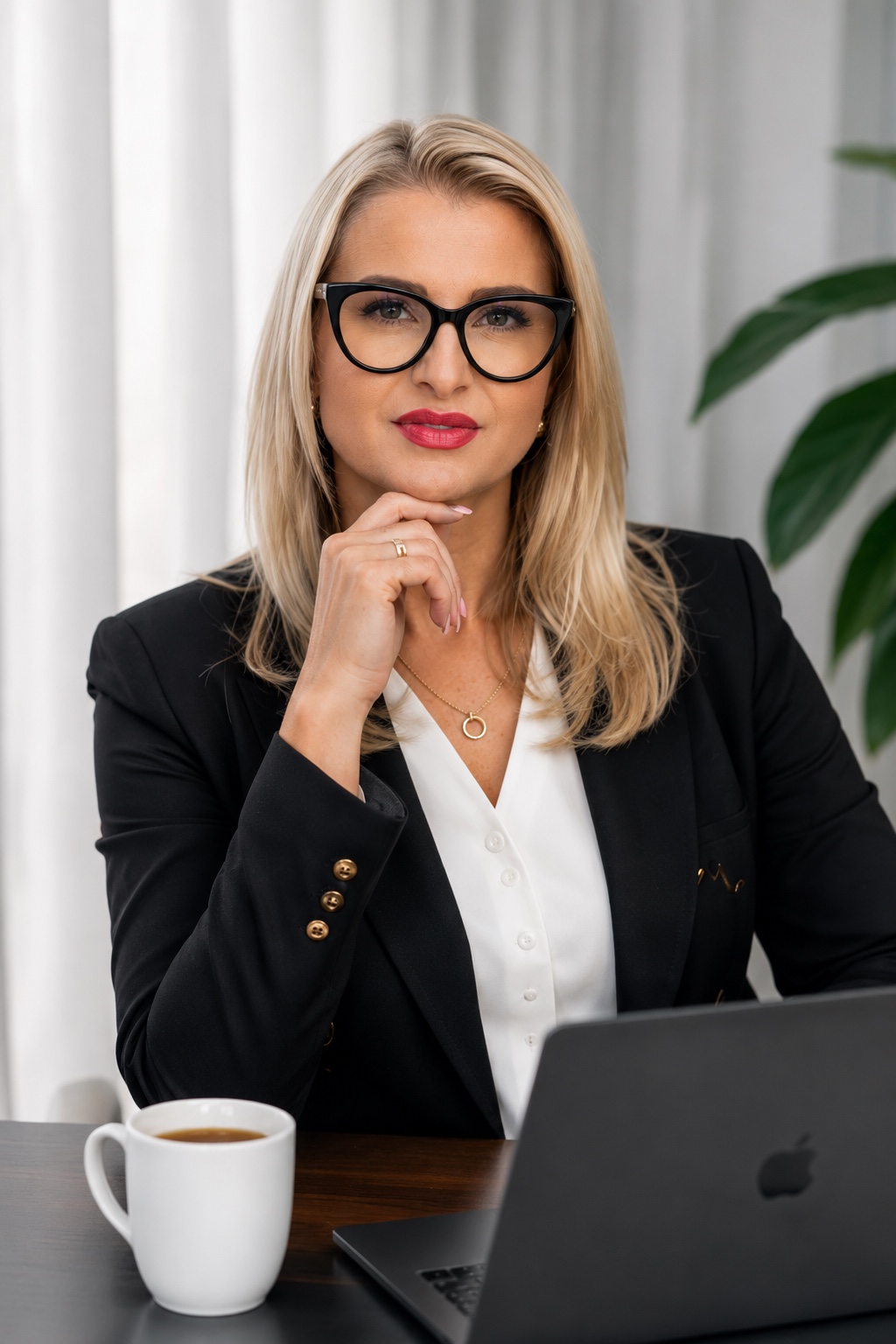 Anna Wiercigroch przy biurku podczas pracy